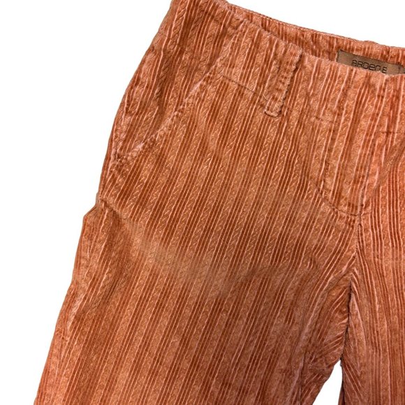Flare low waist braided corduroy orange pant - Picture 3 of 5